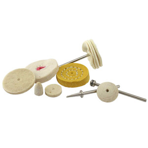 Mini Buff Kit Assortment of 7 Miniature Buffs and Two Mandrels