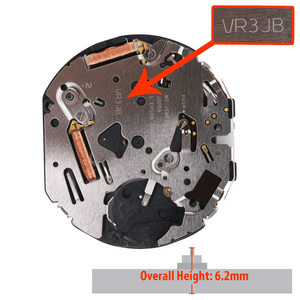 Hattori Japan Quartz Chronograph Watch Movement VR3J Date At 4:00 Overall Height 6.2mm