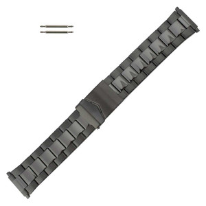 Hadley Roma Metal Black Watch Band 22 to 26 mm Expendable Ends 7 1/2 Inch Length