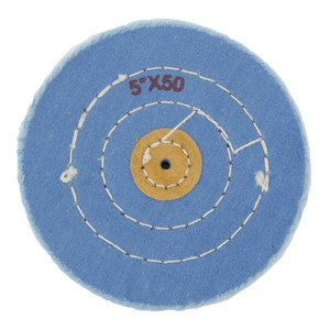 Blue Muslin Polishing Buff 5 Inch Inch Diameter Ply 50 Stitching 3 Rows Blue Muslin Polishing Buff 5 Inch Inch Diameter Ply 50 Stitching 3 Rows