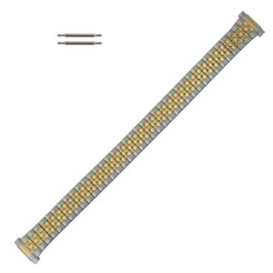 Hadley Roma 6 to 8 Inch Length Expansion Metal Two Tone Watch Band with Expandable Ends 10 to 14mm Hadley Roma 6 to 8 Inch Length Expansion Metal Two Tone Watch Band with Expandable Ends 10 to 14mm