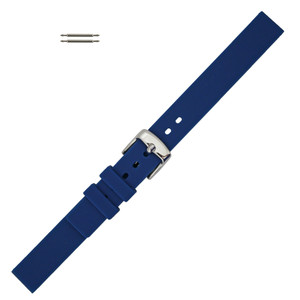 Blue Silicone Watch Band 12mm Rubber Strap 7 Inch Length