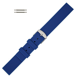 Blue Silicone Watch Band 16mm Rubber Strap 7 1/2 Inch Length