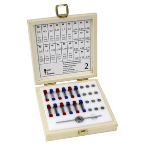 German Made Tap and Die Set .4 to 1.4mm in Wood Box