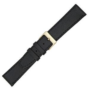 18mm Buffalo Grain Black Open End Clip On Leather Watch Band 7 3/8 Inch Length 18mm Buffalo Grain Black Open End Clip On Leather Watch Band 7 3/8 Inch Length