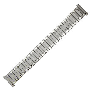Hadley Roma Expansion Metal Watchband Stainless Steel 6 3/8 to 10 Inch Length With Expandable Curved Ends To Fit 18 to 22mm