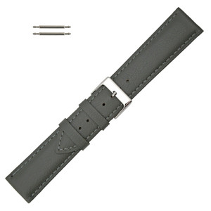 Hadley Roma Genuine Leather 20mm Leather Watch Strap Grey 7 15/16 Inch Length