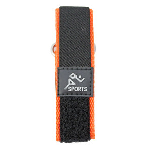 20mm Black/Orange Nylon And Leather Watch Strap Velcro® Style Sport Band 9 Inch Length