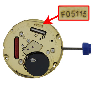 ETA 2 Hand Quartz Watch Movement F05.115-2.0/6 Low Canon Pinion Date At 6:00 Overall Height 3.4mm