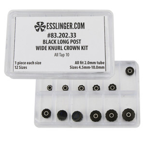 Waterproof Long Post Wide Knurl Quartz Watch Crown Assortment Black To Fit 2.0mm Case Tubes Waterproof Long Post Wide Knurl Quartz Watch Crown Assortment Black To Fit 2.0mm Case Tubes