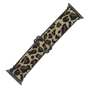 Leopard Print Elastic Nylon Watch Band Made to Fit 42mm Apple® Watch Leopard Print Elastic Nylon Watch Band Made to Fit 42mm Apple® Watch