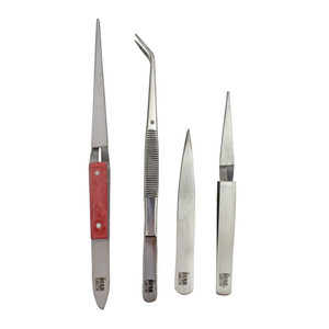 4 Piece Stainless Steel Tweezer Set