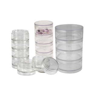 Plastic Stackable Round Containers 6 pieces