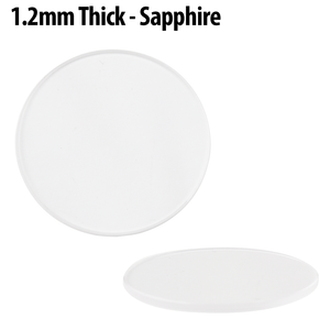 Round Flat Sapphire Watch Crystal 1.2mm Thick