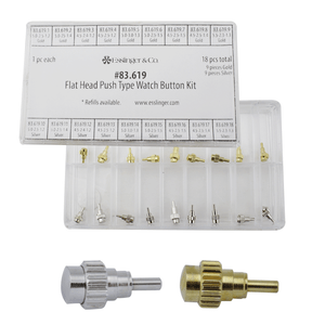 Flat Head Push Type Watch Crown Button Kit 