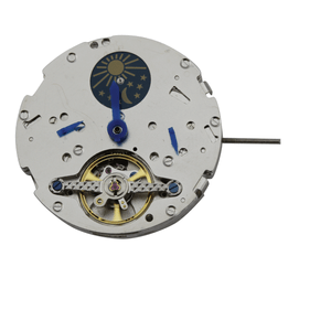 Chinese 6 Hand Automatic Watch Movement JH3006 Moon At 12:00 And Small Seconds At 3:00 And 9:00 Overall Height 8.3mm