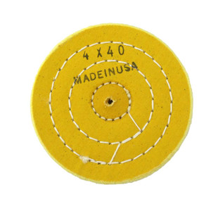 Yellow Chem-Infused Muslin Polishing Buff 4 Inch Ply 40