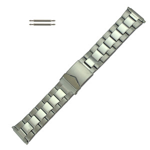 Hadley Roma Stainless Steel Metal Watch Band 20-26 mm Straight Ends 7 1/2 Inch Length