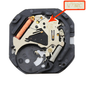 Hattori Japan 3 Hand Quartz Watch Movement V732-6W White Date At 6:00 Overall Height 4.5mm