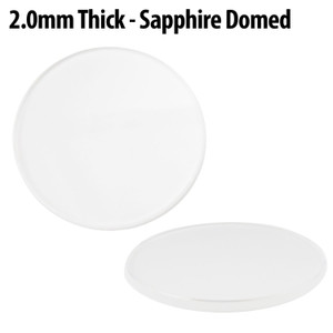 Double Domed And Round 2mm Thick Sapphire Watch Crystal