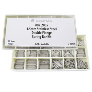 Stainless Steel 1.5mm Double Flange Watch Band Spring Bar Assortment 900 Pc.