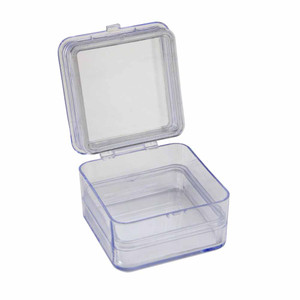 Clear Plastic Organizer Box with 12 Round Storage Jars