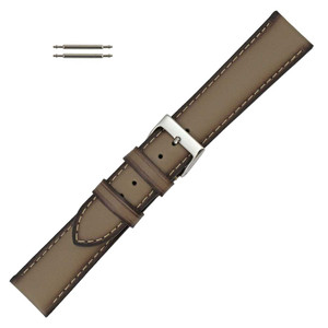 Watch Band 18mm Classic Calf Grey Leather 7 7/8 Inch Length