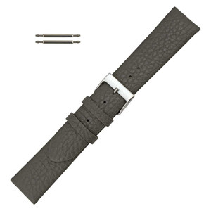 Grey Crushed Style Leather 22mm Smooth Calf 7 1/2 Inch Length