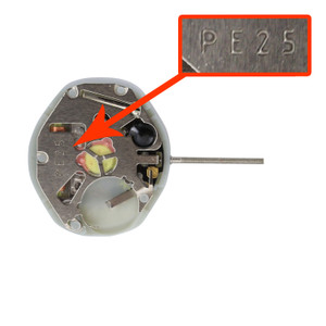 Chinese Sunon® 3 Hand Quartz Watch Movement PE25D Date at 3:00 Overall Height 4.5 mm