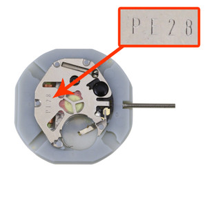 Chinese Sunon® 3 Hand Quartz Watch Movement PE28D-6 Date At 6:00 Overall Height 4.5mm