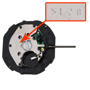 Far East Sunon® 3 Hand Quartz Watch Movement SL28DD Day And Date At 3:00 Overall Height 6.0mm