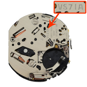 S. Epson Japanese Solar 5 Hand Chronograph Quartz Watch Movement VS71 Date At 3:00 Overall Height 7.4mm