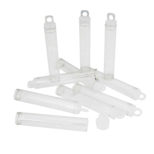 Round Plastic Tube Bottles with Caps 3 x 1/8 Inch Set of 10