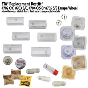 ETA® Replacement Bestfit® #702 C/C, #703 S/C, #704 C/S Or #705 S/S Escape Wheel Watch Parts And Interchangeable Models