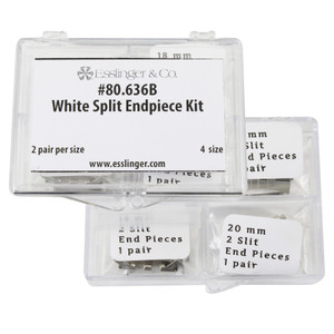 Watch Band Slotted White Plated End Piece Assortment 8 Pieces