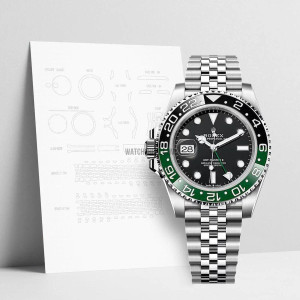 Anti Scratch Watch Shells™ Protective Film for Rolex® GMT Master II 126720 Premium Package Jubilee