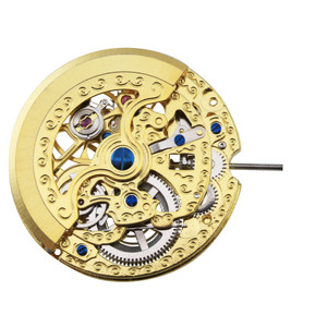 Chinese 3 Hand Automatic Skeleton Mechanical Watch Movement TY2807G Gold Plates Overall Height 7.8mm