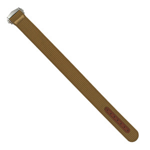 Brown Ribbed Nylon Watch Band with Deployant Clasp 18mm Strap 9 14/16 Inch Length