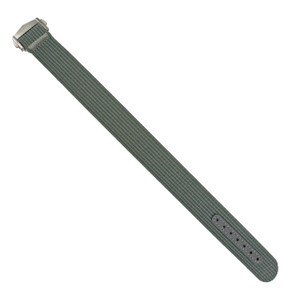 Grey Ribbed Nylon Watch Band with Deployant Clasp 20mm Strap 9 14/16 Inch Length