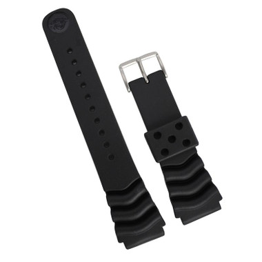 Genuine Factory Seiko® Replacement Band Black Rubber Strap