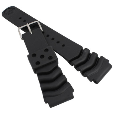 Genuine Factory Seiko® Replacement Band Black Rubber Strap