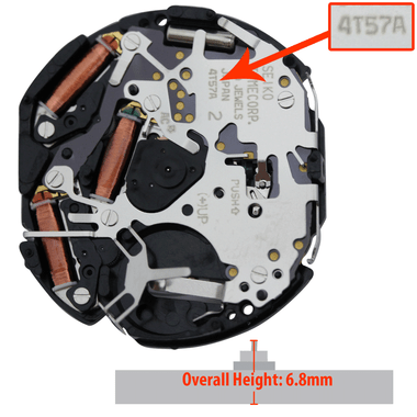 Genuine Seiko Chronograph 6 Hand Quartz Watch Movement 4T57 Overall Height  6.8mm