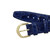 Navy Blue Leather Watch Strap 16mm Stitched Flat Croco Grain 7 7/16 Inch Length