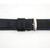 Waterproof Leather Watch Band 20mm Black With Blue Stitching 7 7/16 Inch Length