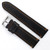 Waterproof Leather Watch Band 20MM Black With Orange Stitching