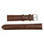 Brown Leather Watch Strap 18mm Padded Stitched Croco Grain 7 7/16 Inch Length