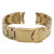 Metal Watch Band Men's Yellow Gold Tone Multiple Curved Ends 18-20 MM