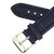 Navy Blue Leather Watch Band 20MM Long Padded Alligator Grain Stitched