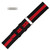Hadley Roma Red and Black Striped 24mm Nylon Watch Band 7 3/4 Inch Length