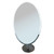 Chrome Pedestal 18 Inch Rimless Oval Mirror